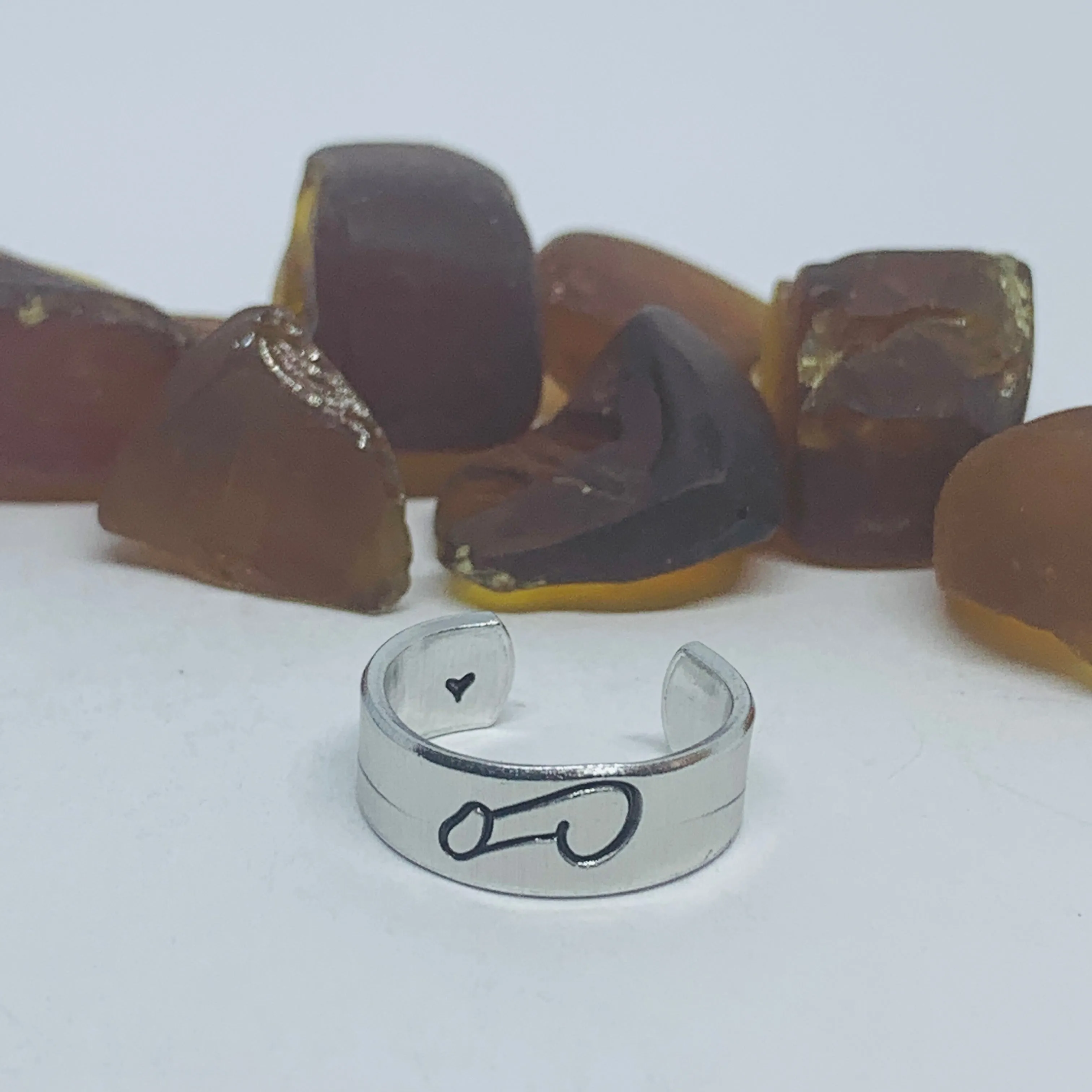 Penis Design Hand Stamped Ring | Statement | Stamped Metal Cuff Ring | Toe Finger Ring | Sex Cock Dick Schlong Johnson Jewelry