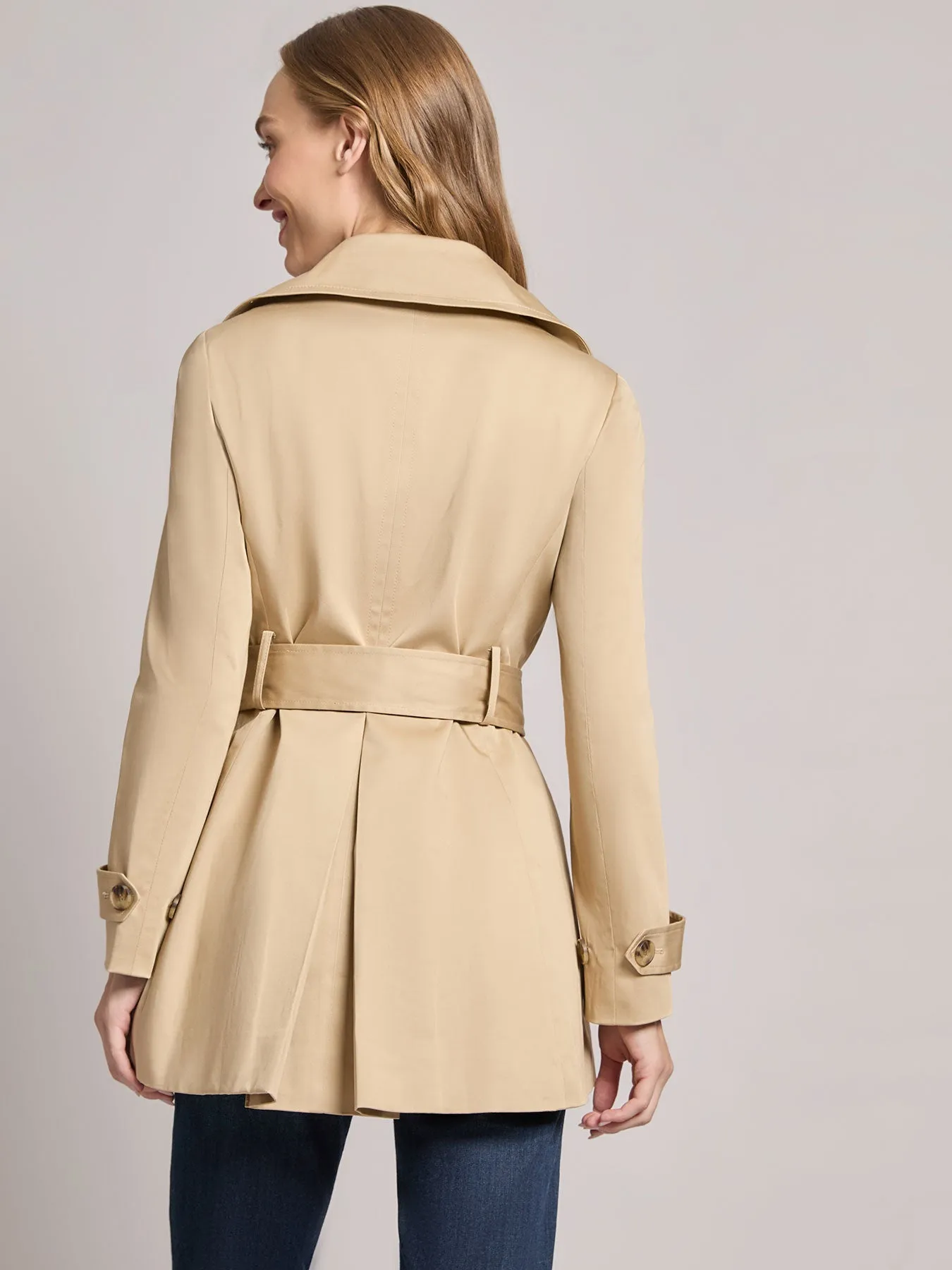 Petite Double Breasted Trench Jacket