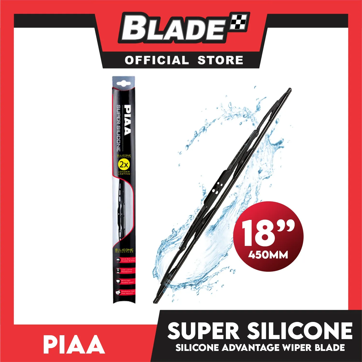 Piaa Wiper Super Silicon 18'' 95045 for Toyota Corolla, Camry, Land Cruiser, Prado, Honda Civic, City, HRV, Mitsubishi Galant, Lancer