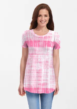 Pink Tie Dye (14254) ~ Butterknit Short Sleeve Tunic