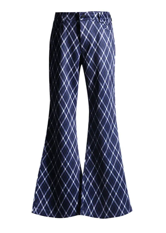 Plaid High-Waist Flared Pants | Tailored Work Trousers with Retro Charm for Women