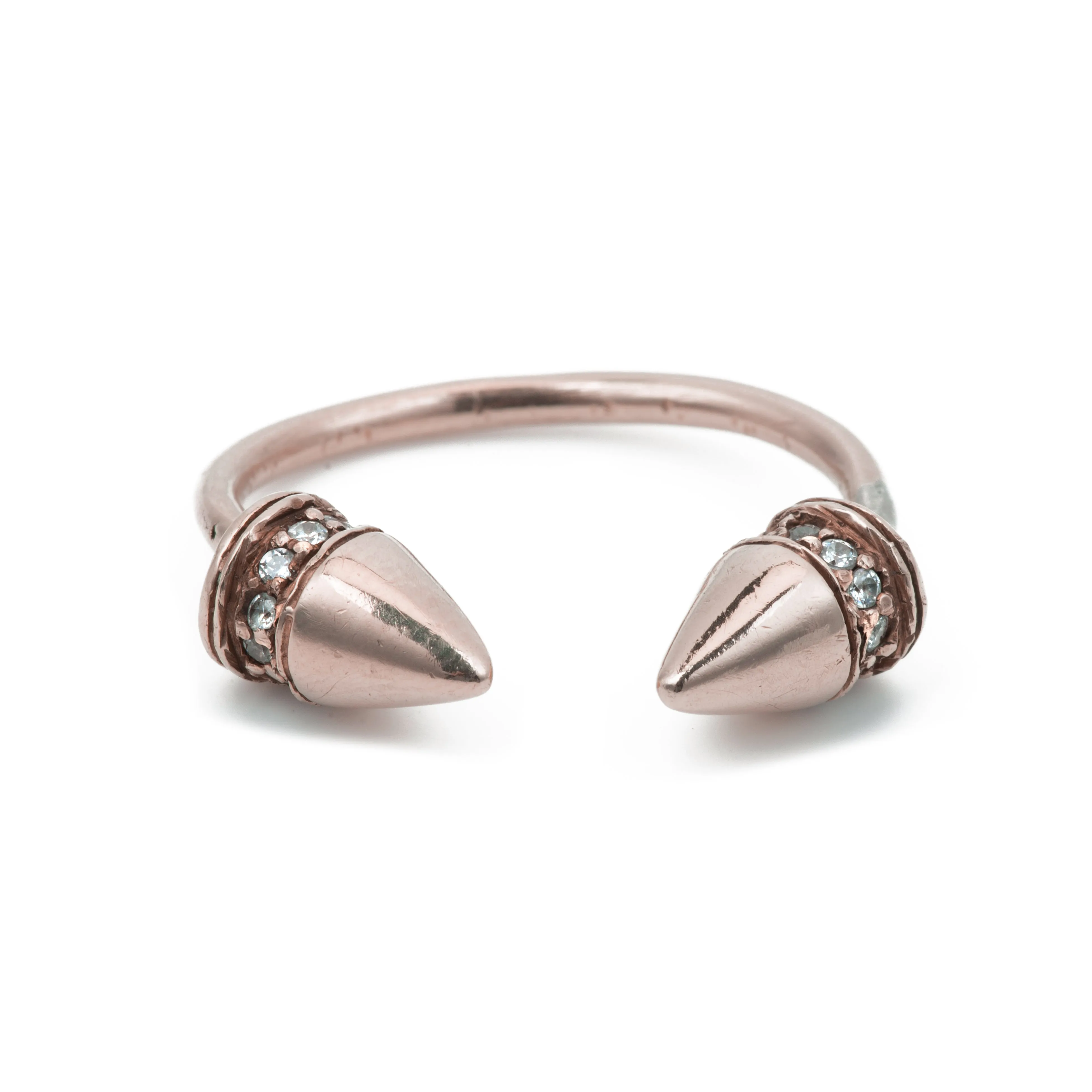 Power Ring With Diamond Pavé - Rose Gold