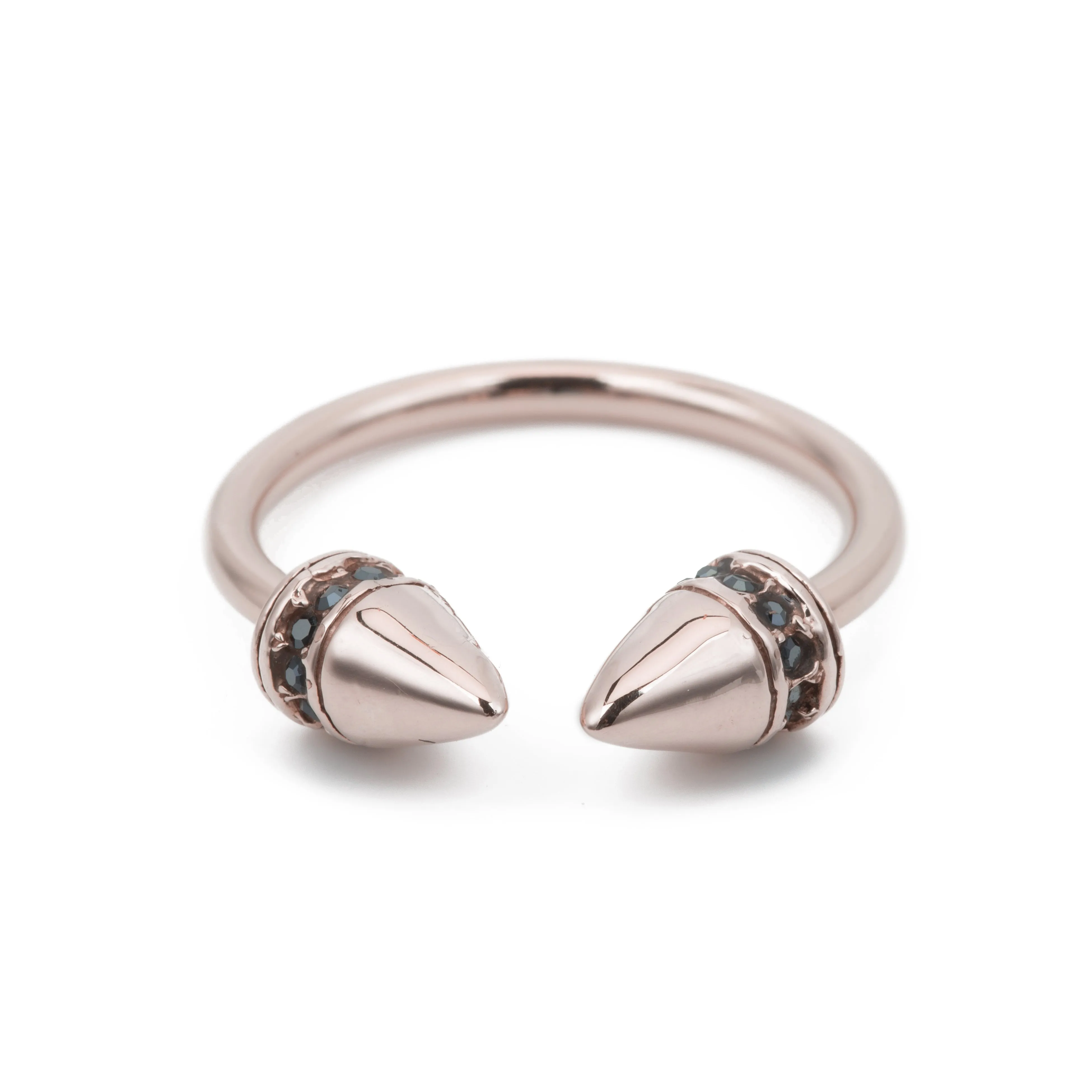Power Ring With Diamond Pavé - Rose Gold