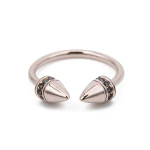 Power Ring With Diamond Pavé - Rose Gold