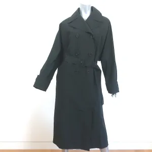 Prada Oversize Trench Coat Black Cotton-Blend Size 42 Double Breasted Jacket