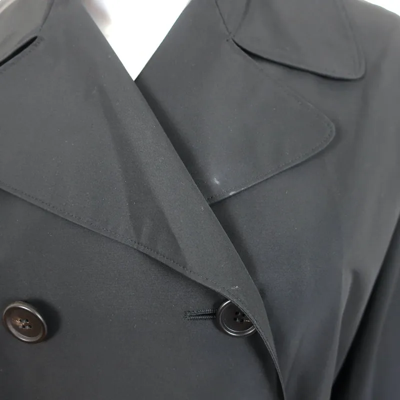 Prada Oversize Trench Coat Black Cotton-Blend Size 42 Double Breasted Jacket