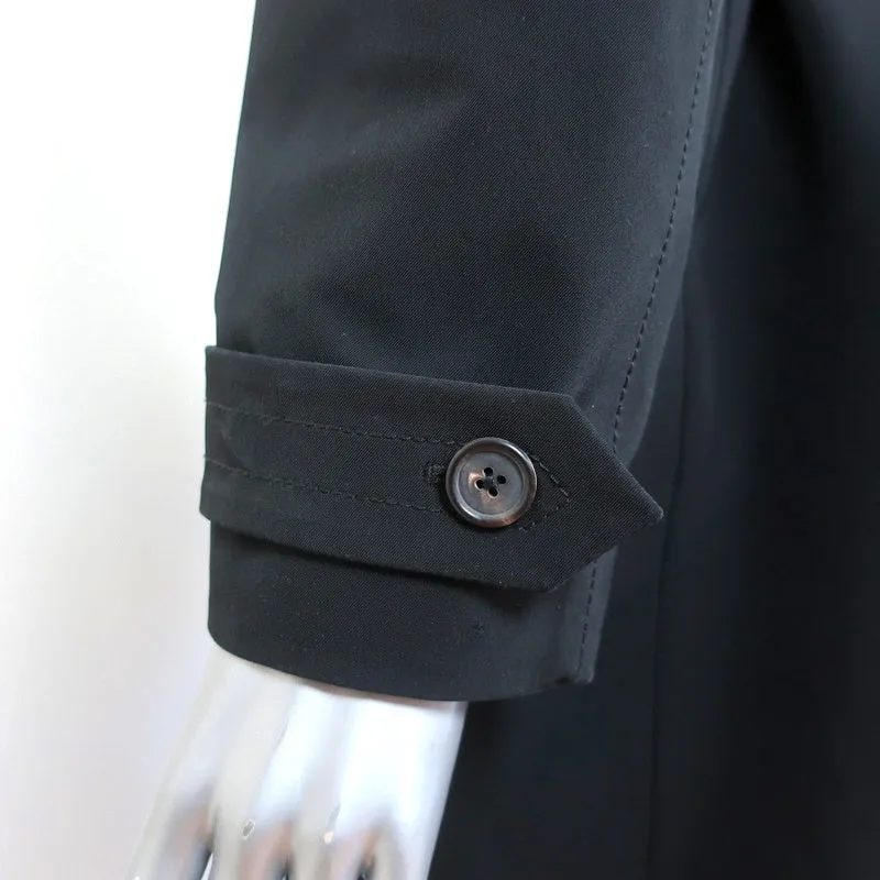 Prada Trench Coat Black Stretch Polyester Size 42 Single Breasted Jacket