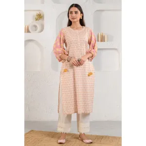 Prakriti Jaipur Peach Boho Kurta