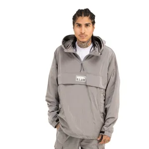 Pro Club Metallic Nylon Anorak Pullover Jacket - Silver Gray
