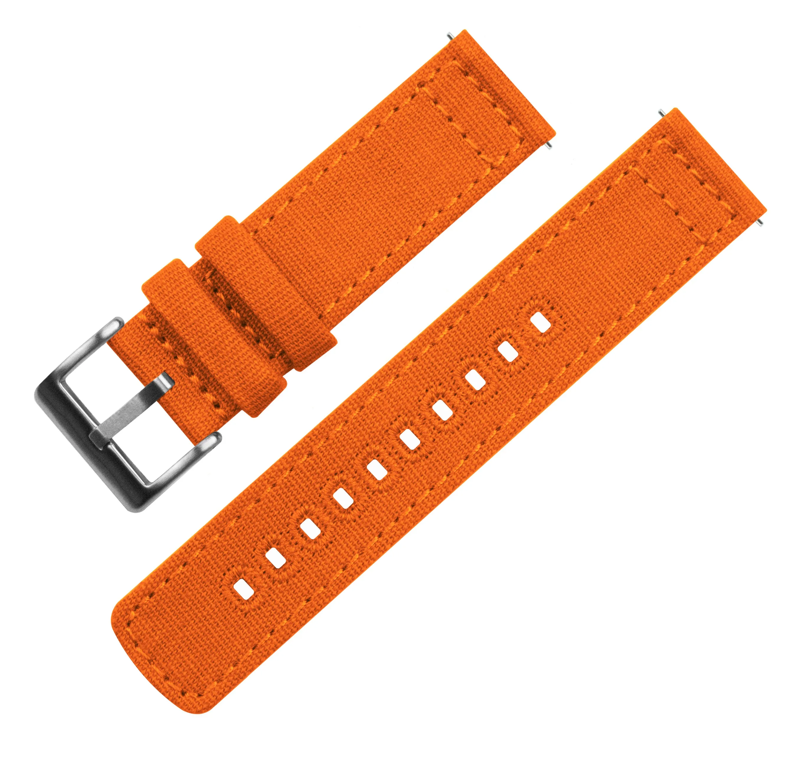 Pumpkin Orange Crafted Canvas Watch Band - 20mm