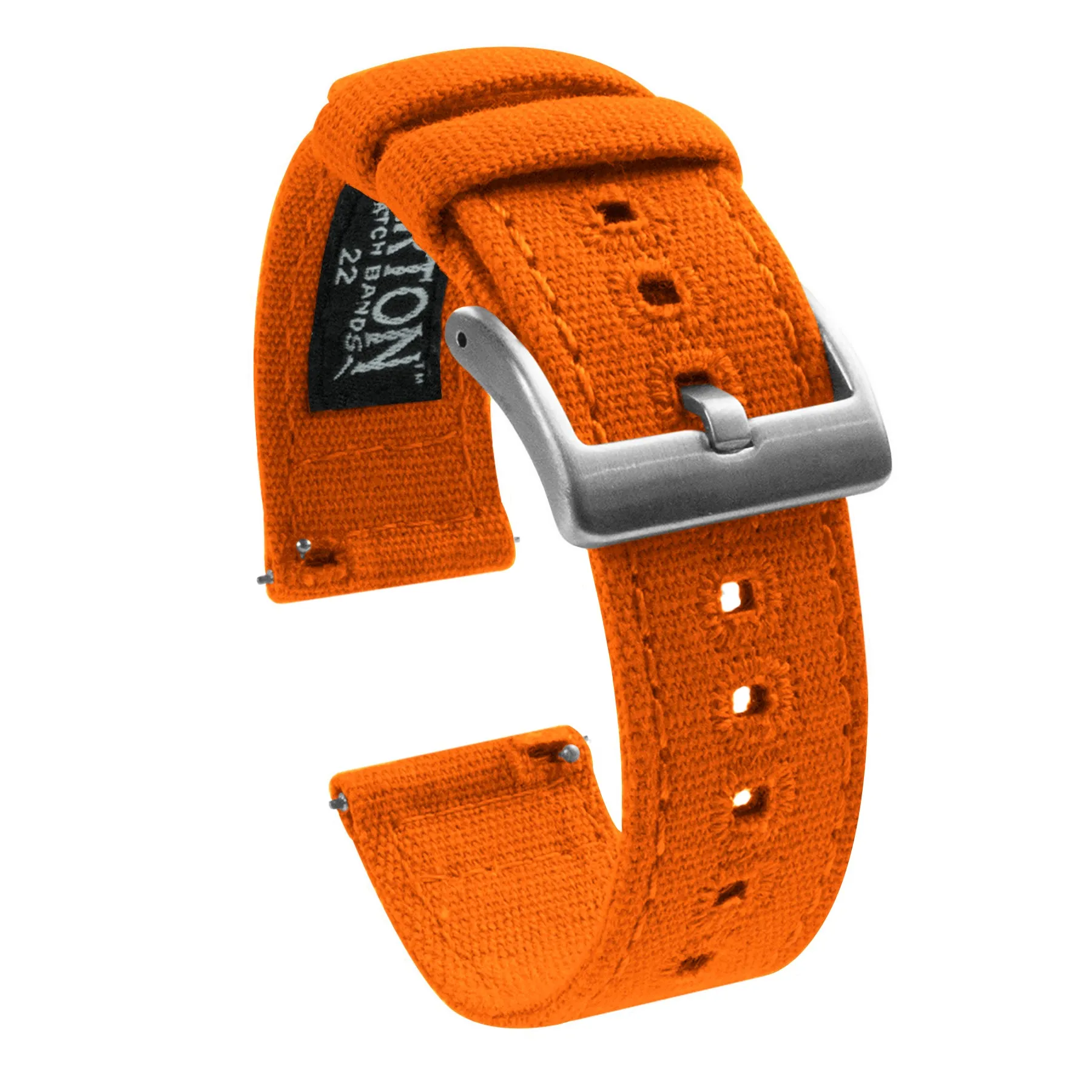 Pumpkin Orange Crafted Canvas Watch Band - 20mm