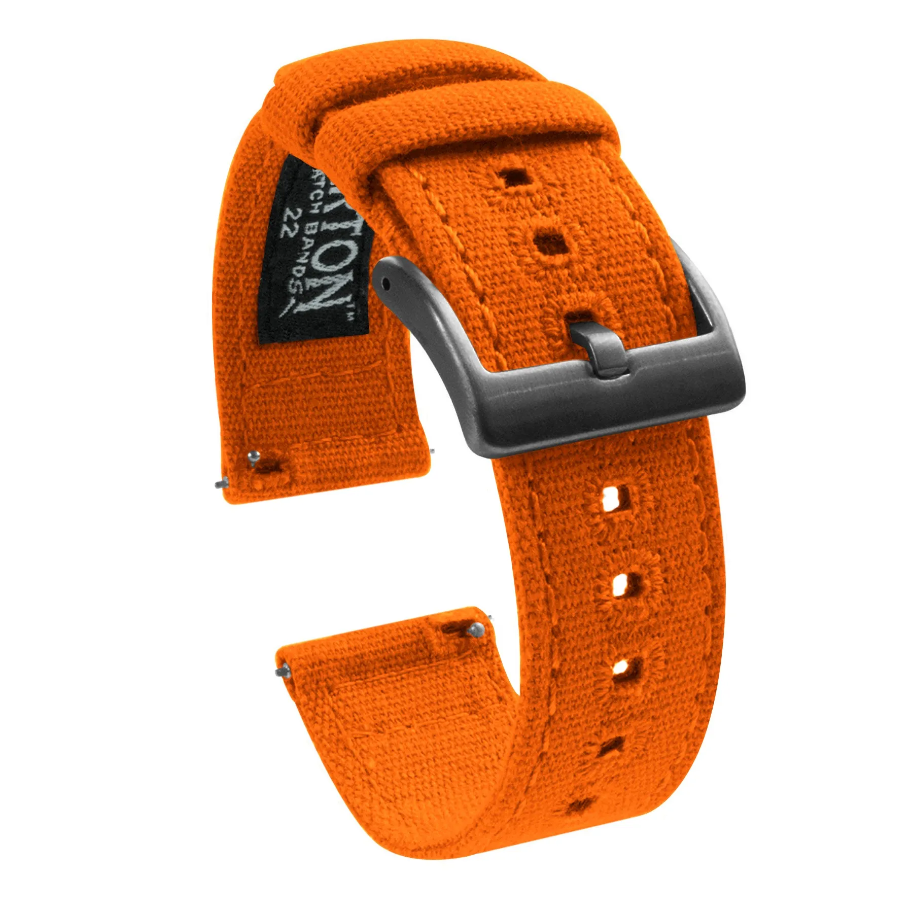 Pumpkin Orange Crafted Canvas Watch Band - 20mm
