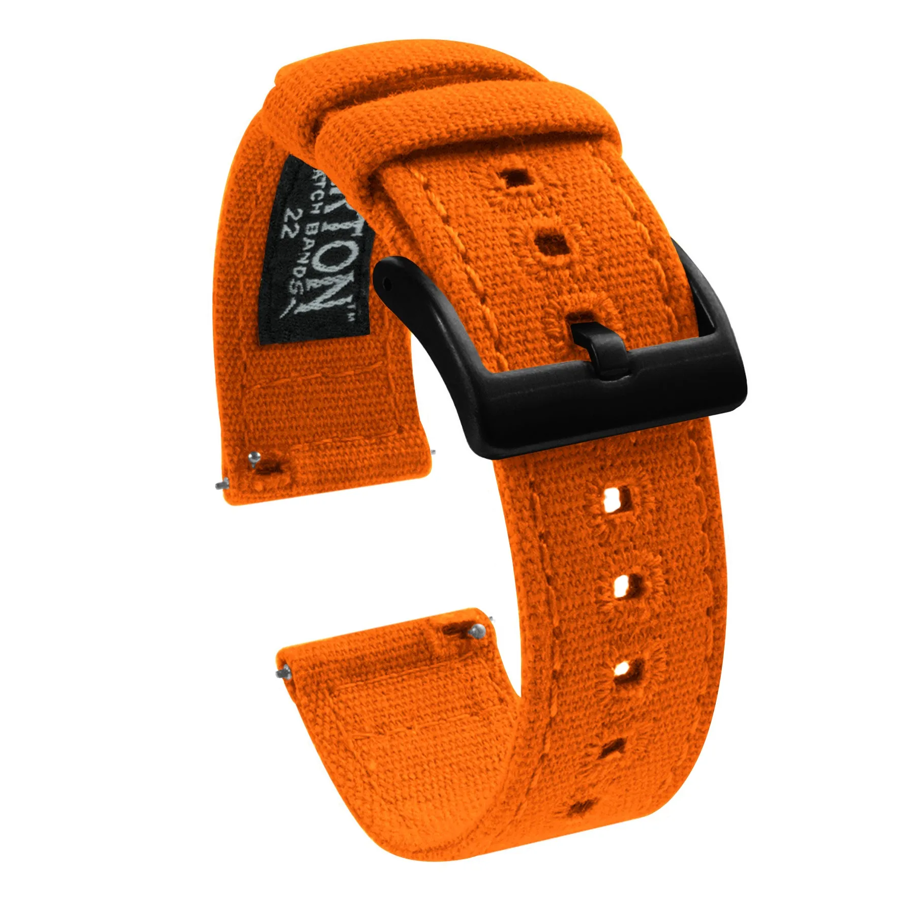 Pumpkin Orange Crafted Canvas Watch Band - 20mm