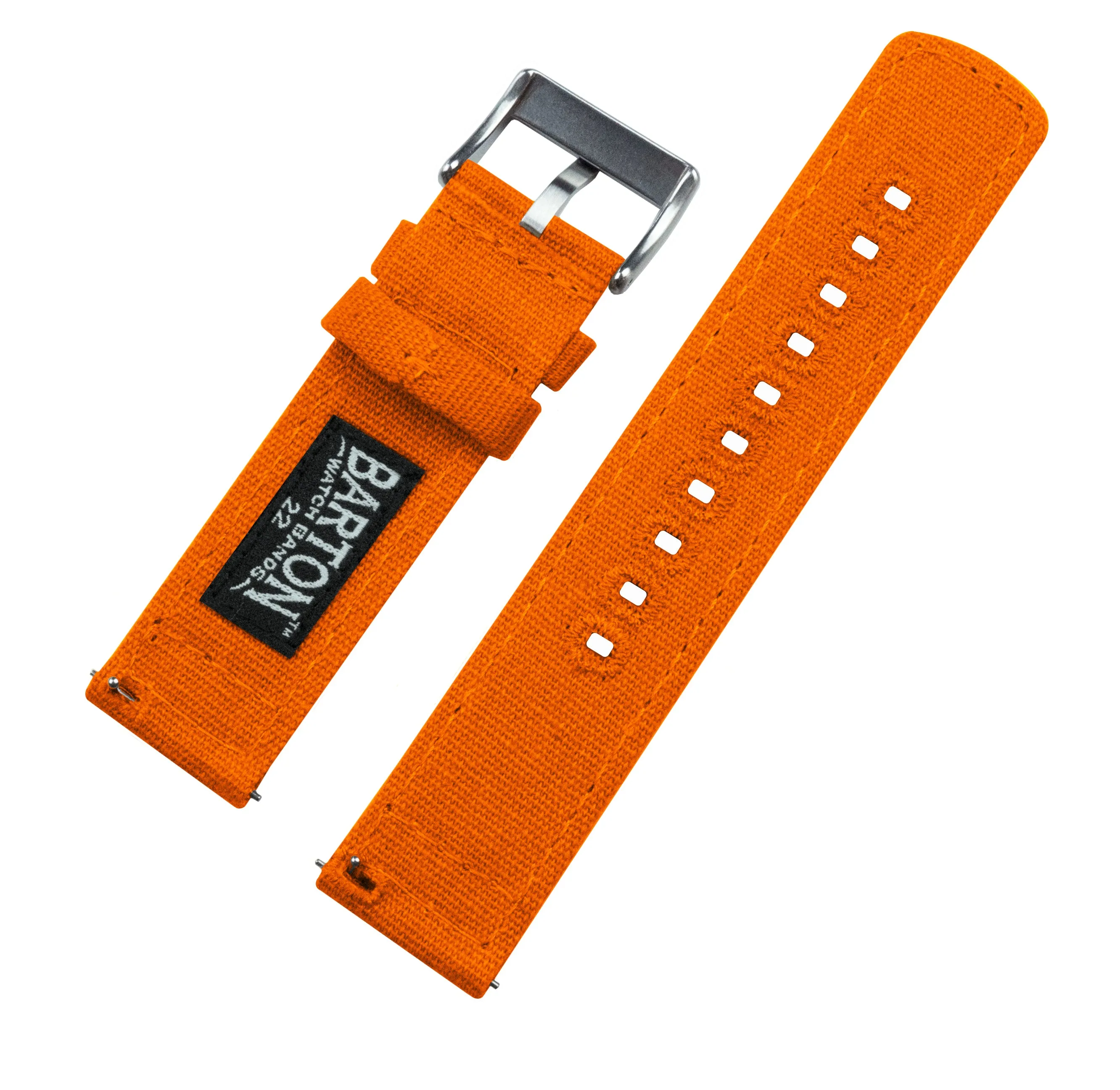 Pumpkin Orange Crafted Canvas Watch Band - 20mm