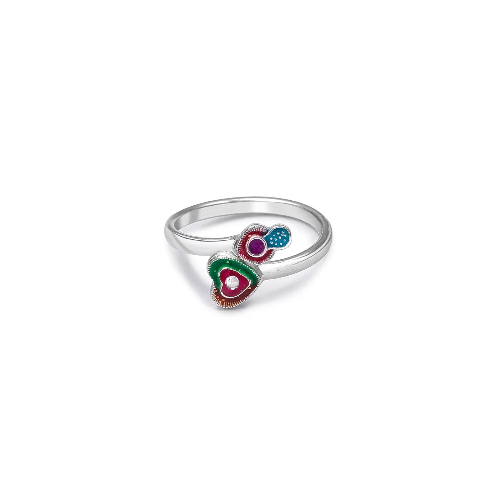 Pure Silver Toe Rings - Vibrant Multi Coloured Toe Rings
