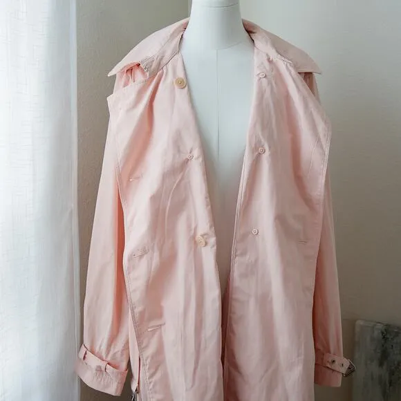 Ralph Lauren Taffeta Pastel Pink Trench Coat size 14 L NWT