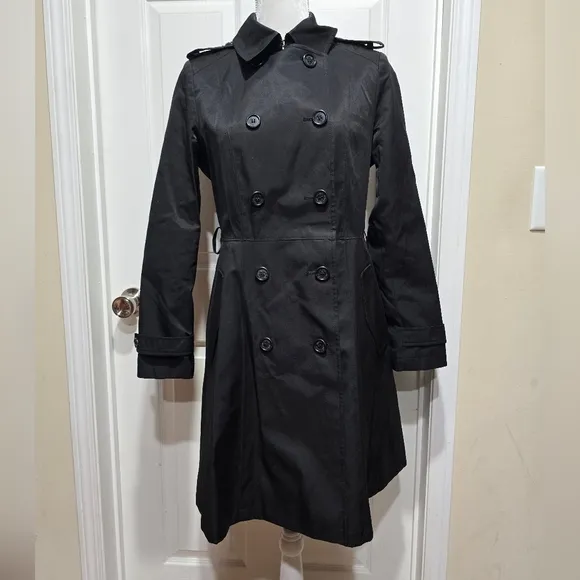 Ralph Lauren Water Resistant Black Trench Coat