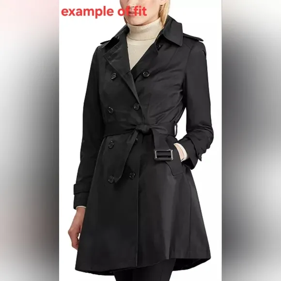Ralph Lauren Water Resistant Black Trench Coat
