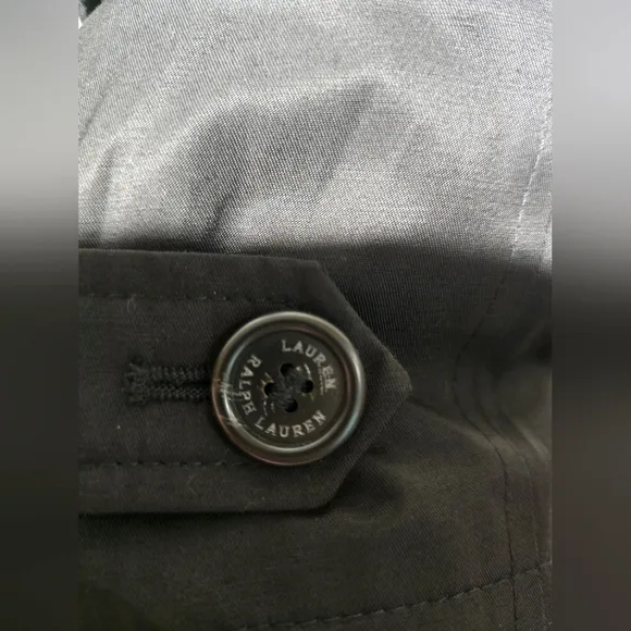 Ralph Lauren Water Resistant Black Trench Coat