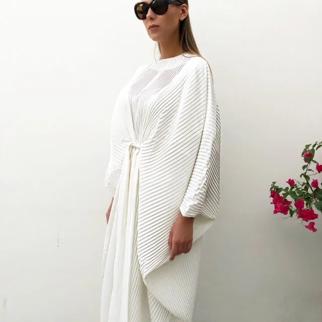 RAM19 PLEATED ROBE WITH BELT