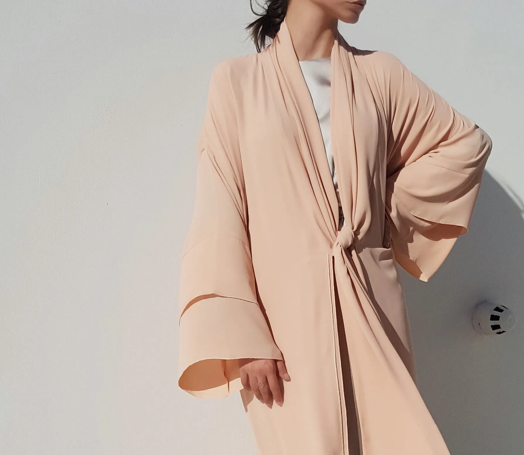 Ramadan 17 Signature Qabeela Tie Abaya in Nude & Double Layers