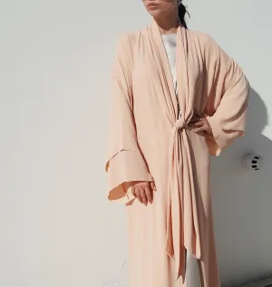 Ramadan 17 Signature Qabeela Tie Abaya in Nude & Double Layers