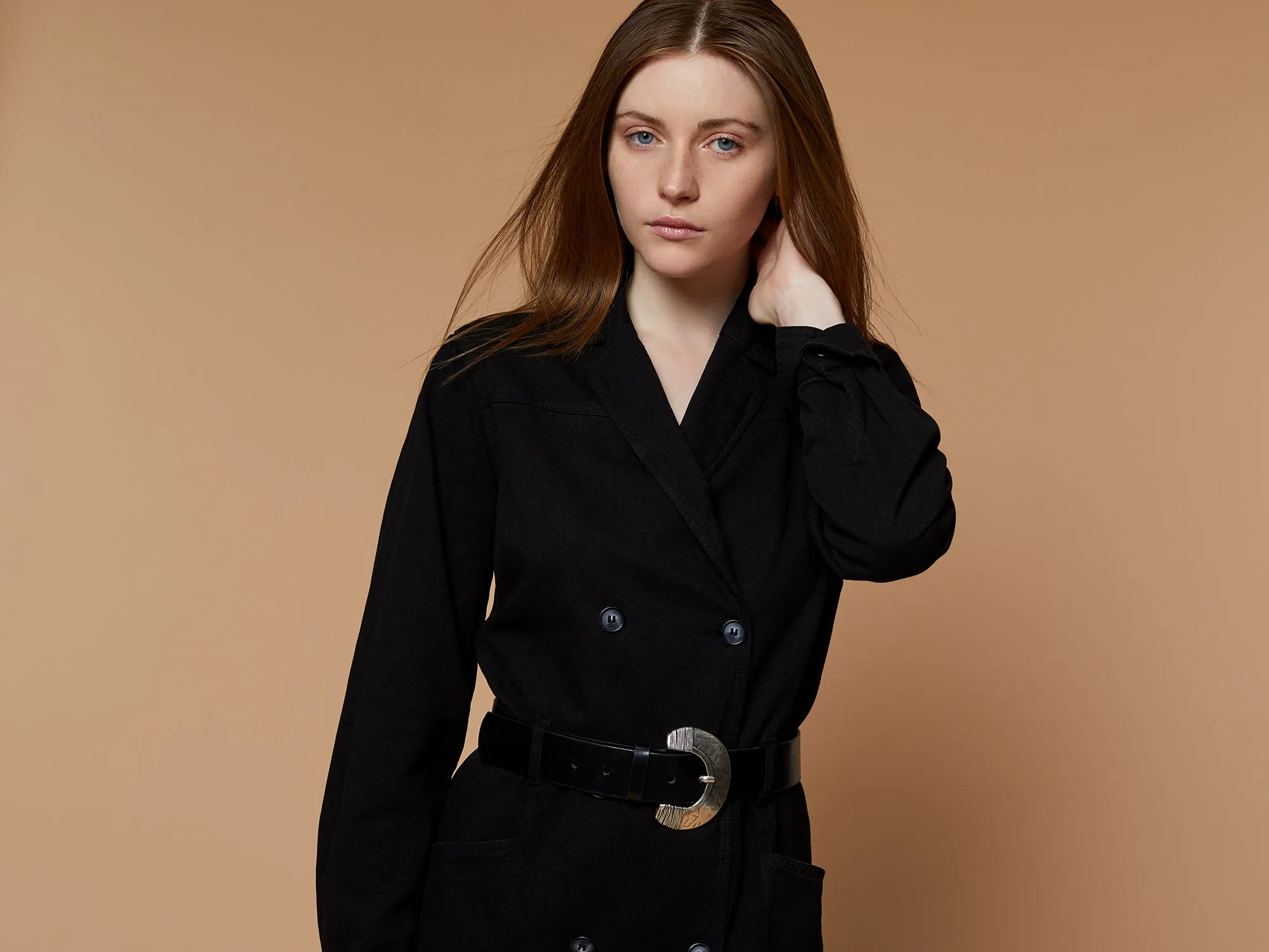 RAVEL - Robe trench en jean noire