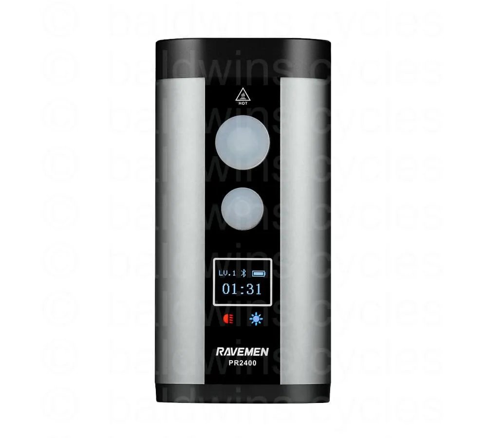 Ravemen PR2400 USB Rechargeable DuaLens Front Light with Remote in Grey/Black (2400 Lumens)