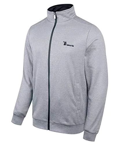 Rdruko Men's 2 Piece Tracksuit Set - Full Zip Athletic Sweatsuit Outfit Jogger Running Sport Set(Light Grey, US XXL)