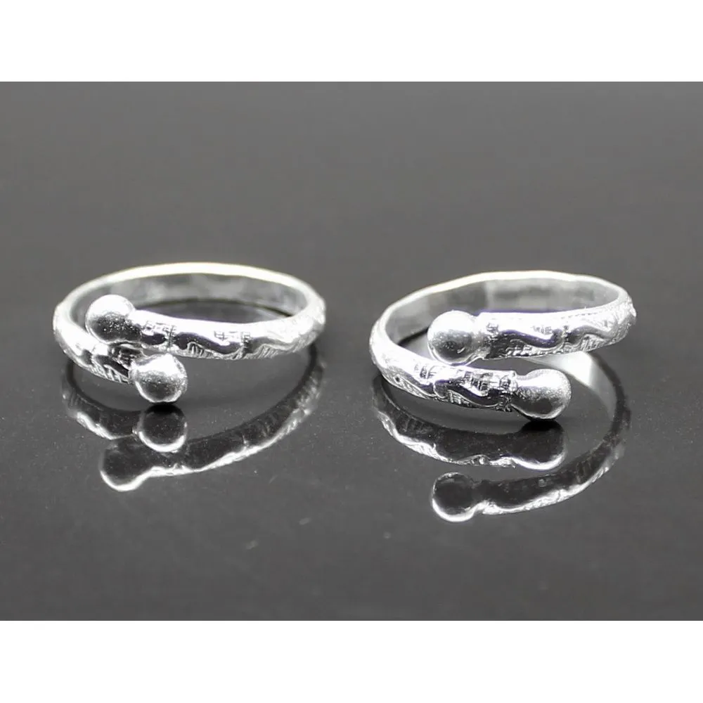 Real Sterling Silver Toe Rings Indian Handmade bichia Pair foot ring