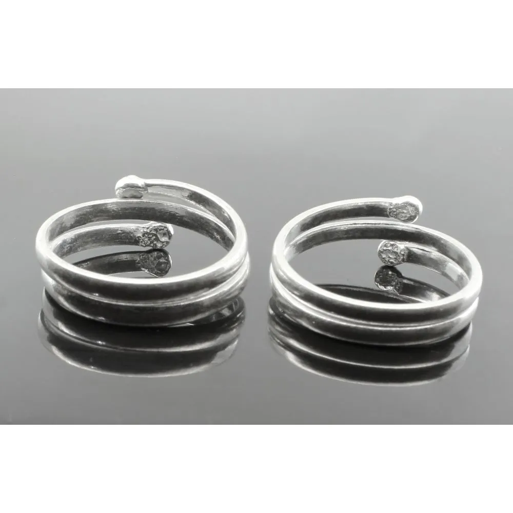 Real Sterling Silver Toe THUMB Rings Indian Handmade bichia Pair foot ring
