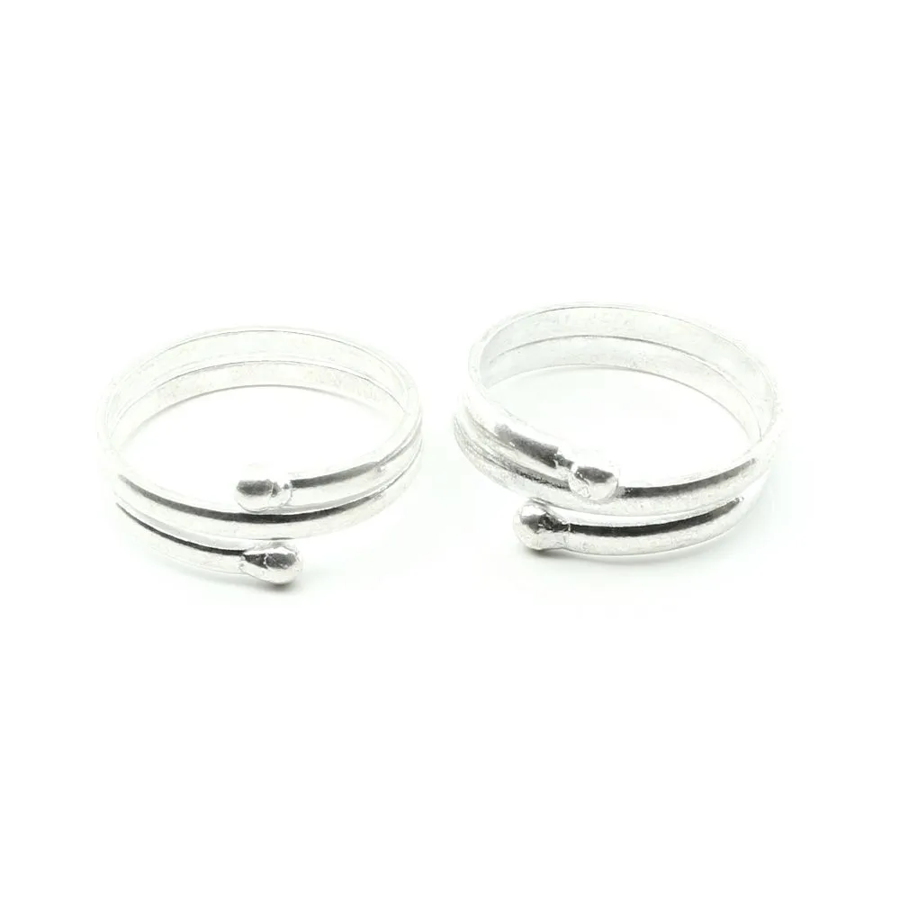 Real Sterling Silver Toe THUMB Rings Indian Handmade bichia Pair foot ring