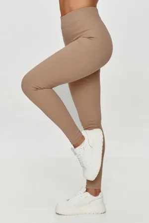 Ribbed High-Waist Ankle Leggings