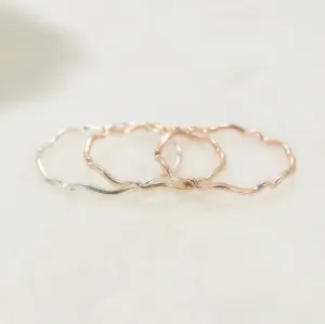 Rings Wave Pattern 1mm wide Choose Your Metal and Size