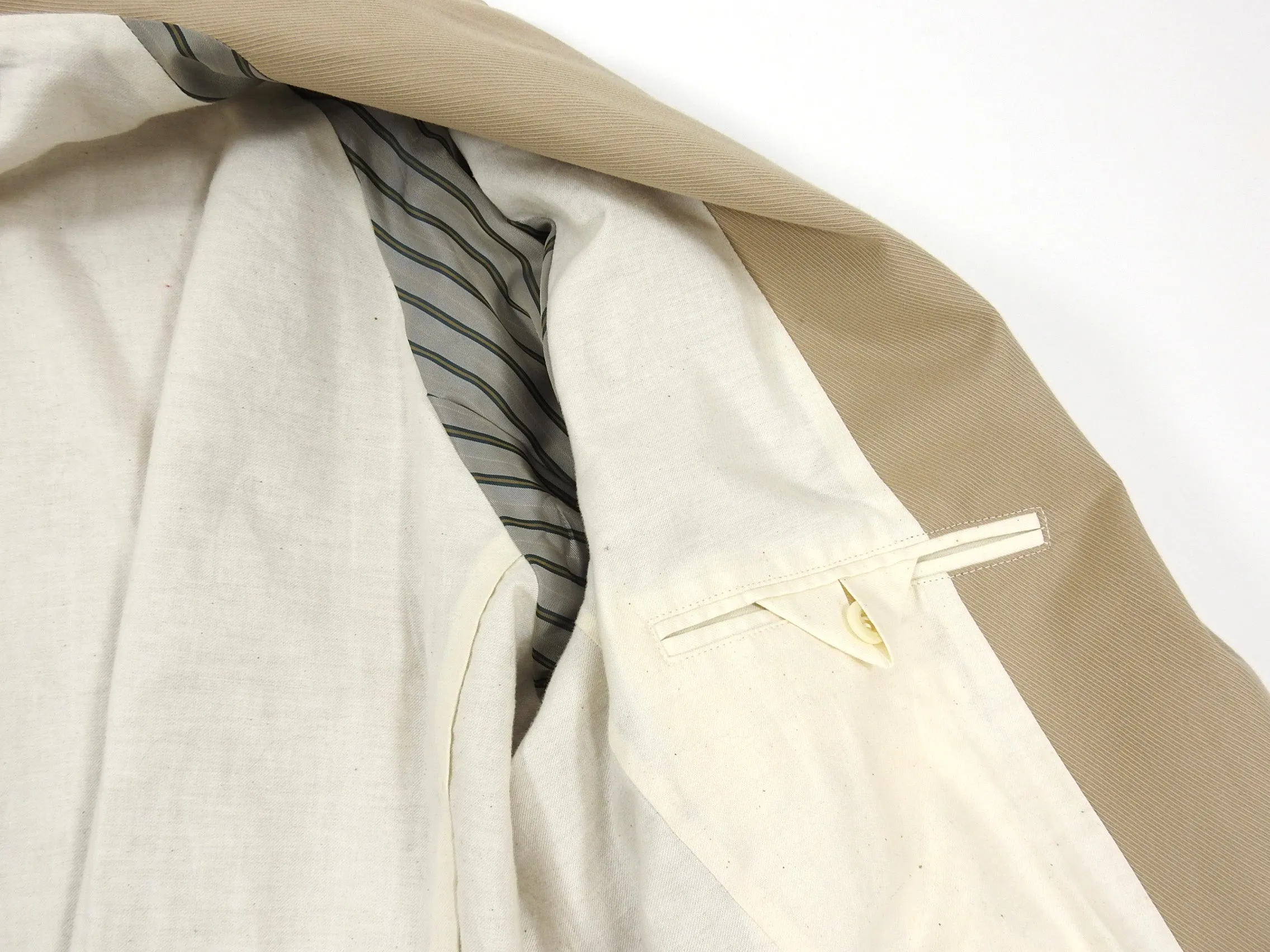 Sacai Beige Single Breasted Cotton Long Trench Coat - M