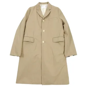 Sacai Beige Single Breasted Cotton Long Trench Coat - M