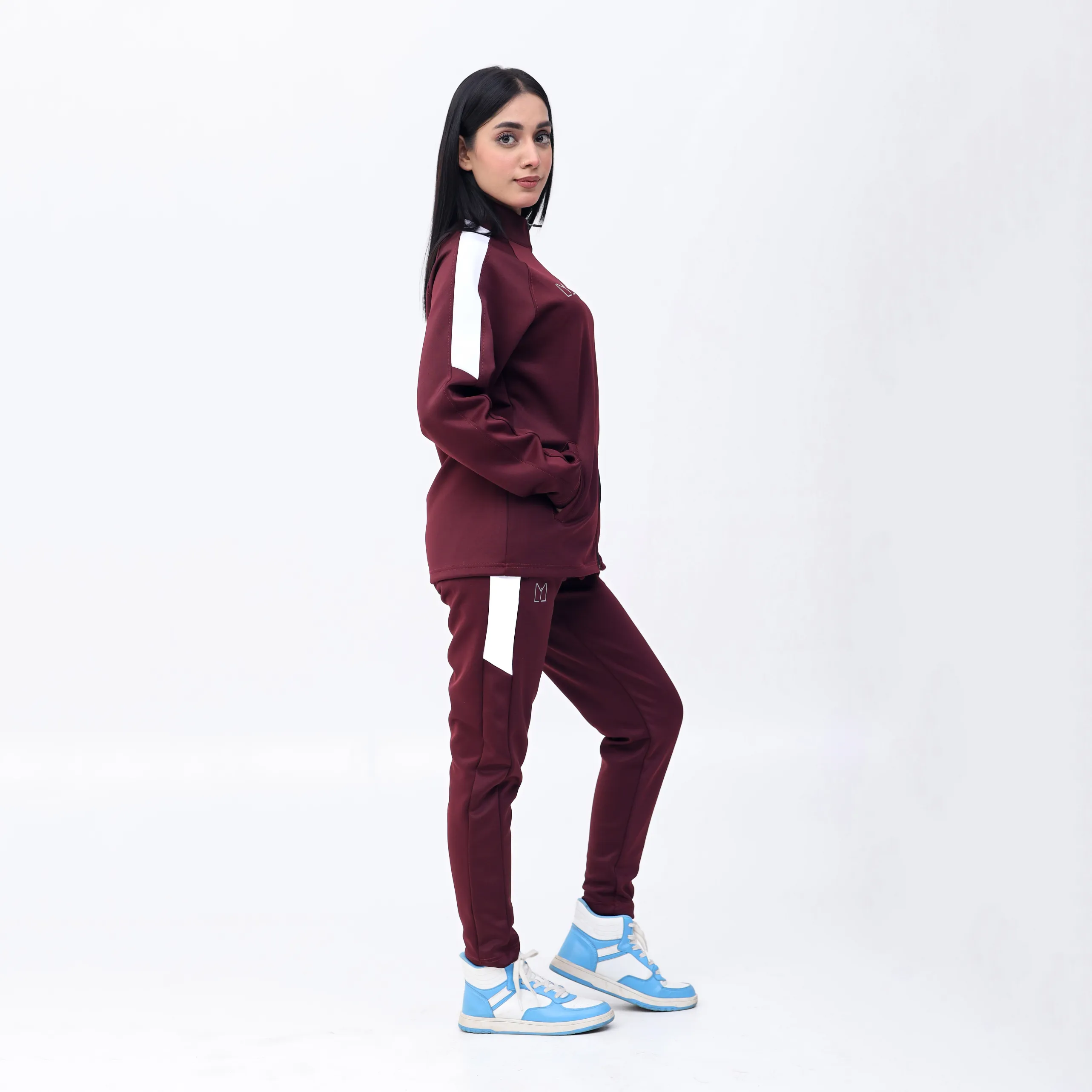 Scoba dri-fit women maroon tracksuit