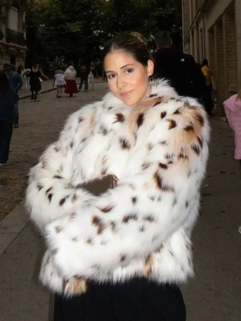 Selina | Leopard Print Fur Jacket