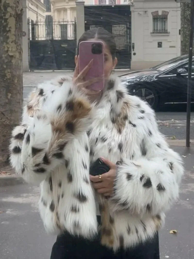Selina | Leopard Print Fur Jacket