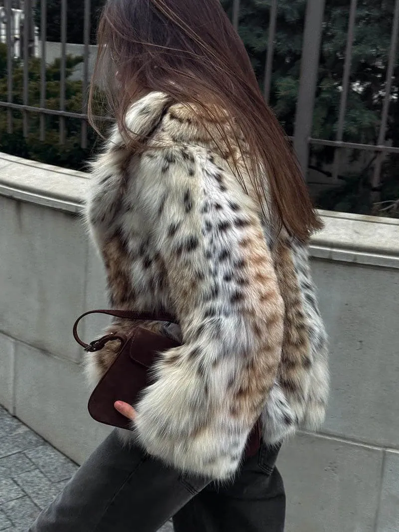 Selina | Leopard Print Fur Jacket