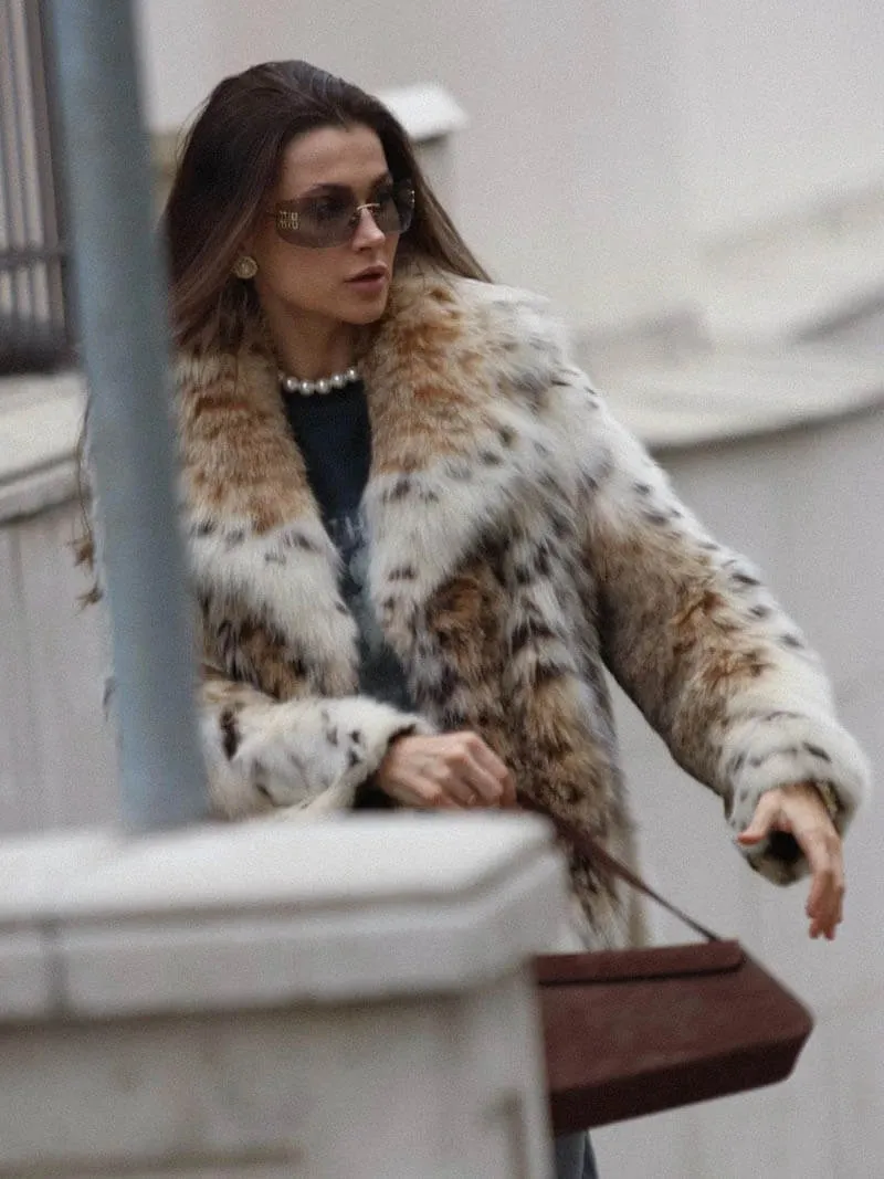Selina | Leopard Print Fur Jacket