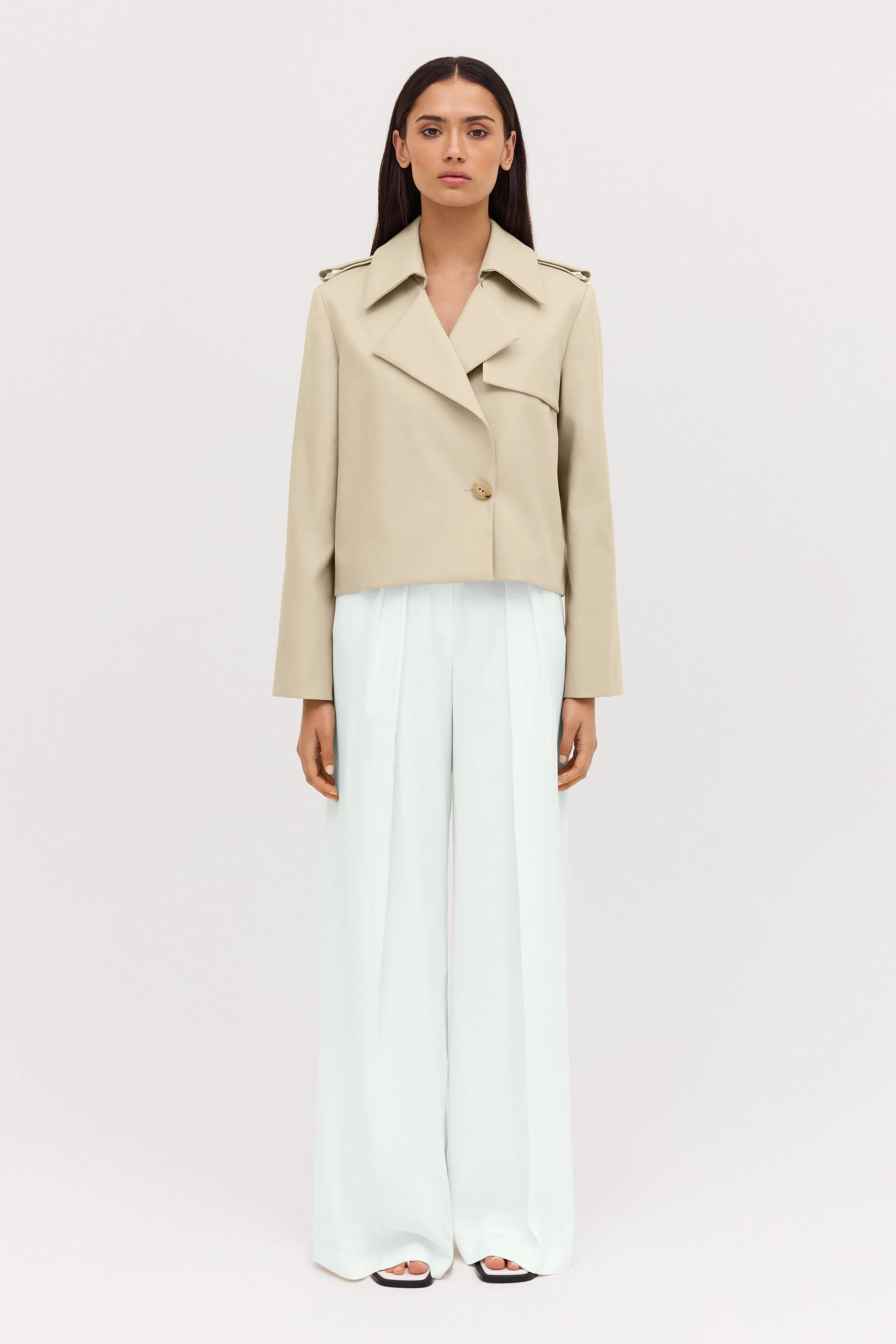 SHELL COTTON ELLIPSIS TRENCH