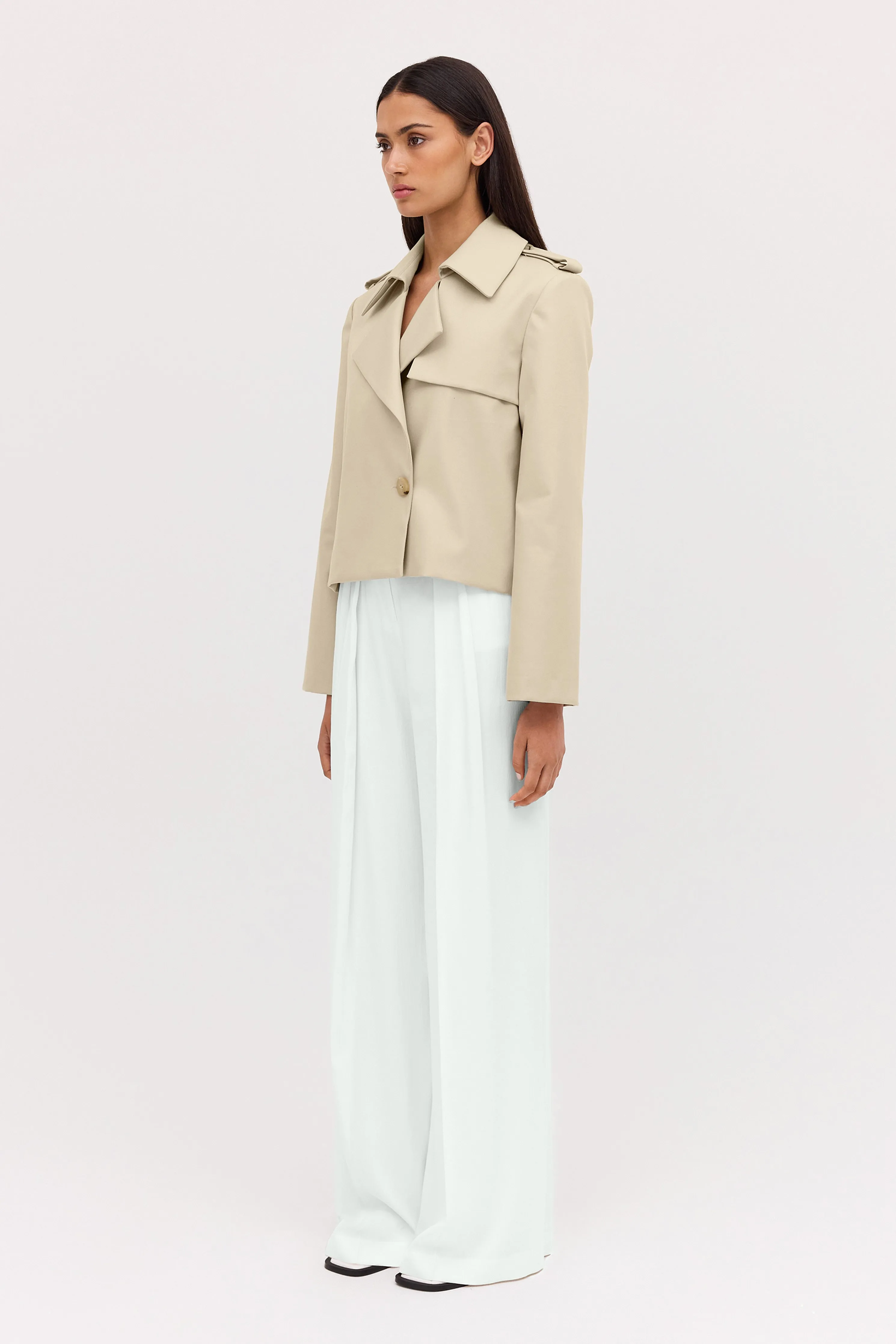 SHELL COTTON ELLIPSIS TRENCH