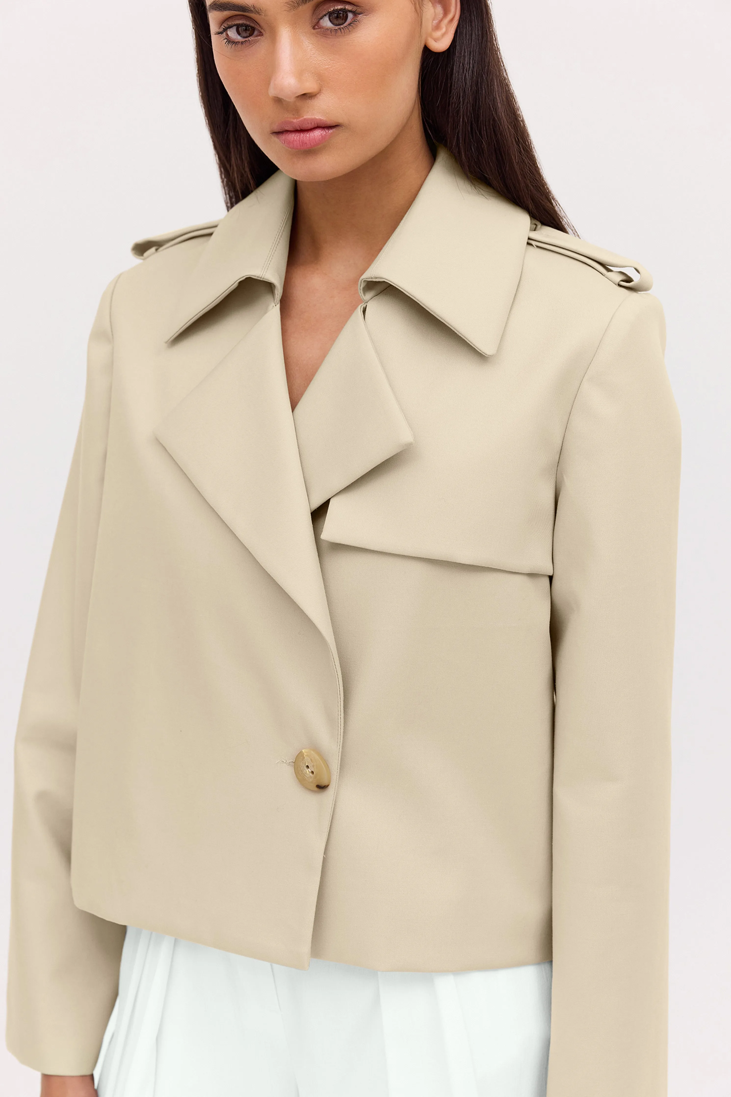 SHELL COTTON ELLIPSIS TRENCH