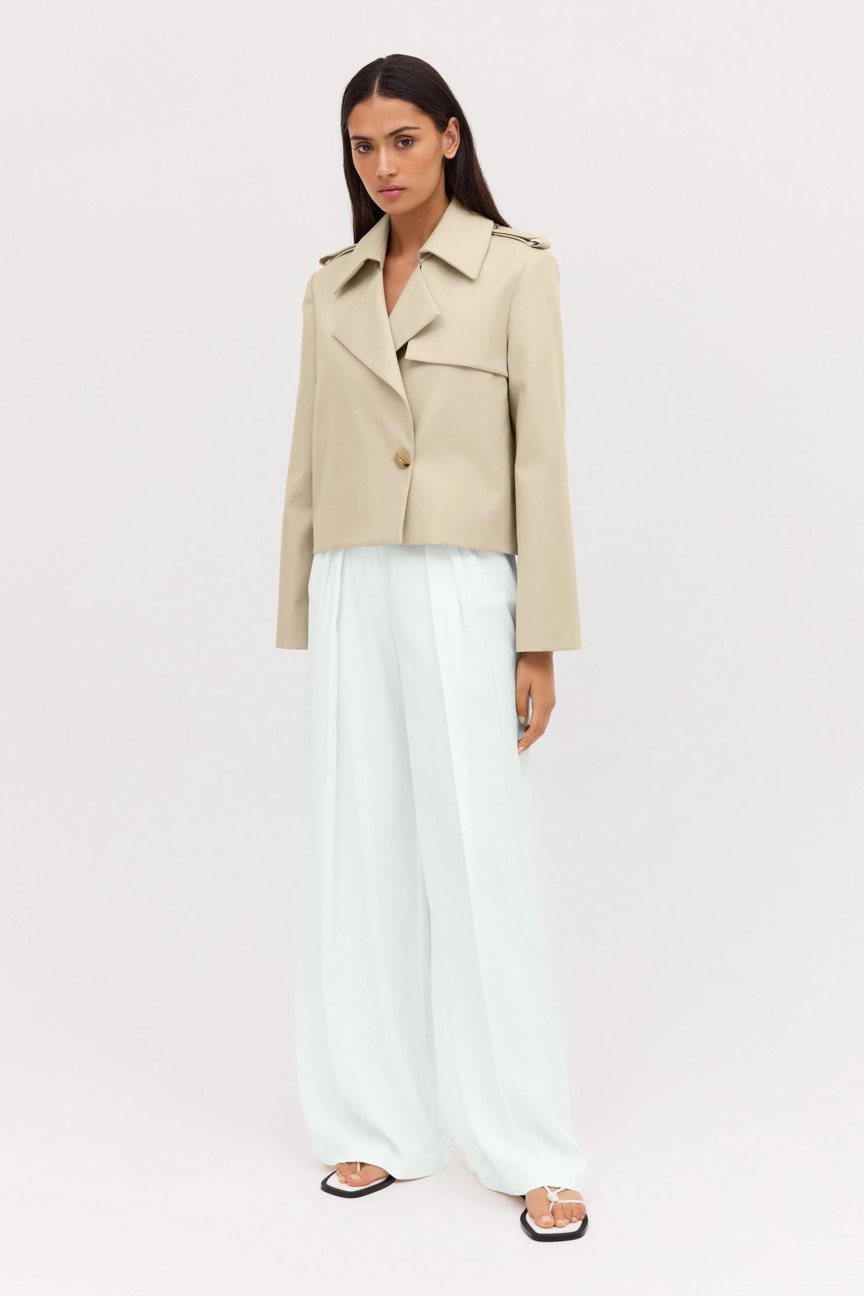 SHELL COTTON ELLIPSIS TRENCH