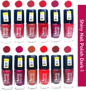 Shiny Dark- 1 Nail Polish Shiny- 2 (Pack of 12, 9.9ML Each)