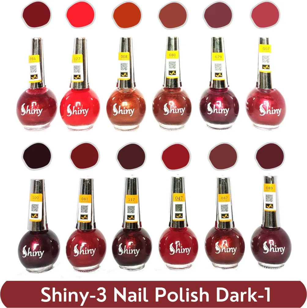Shiny Dark- 1 Nail Polish Shiny- 3 (Pack of 12, 8ML Each)