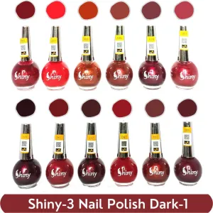 Shiny Dark- 1 Nail Polish Shiny- 3 (Pack of 12, 8ML Each)