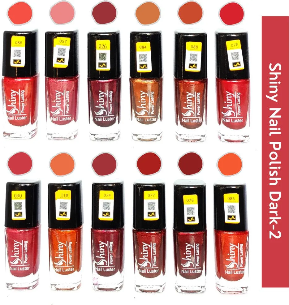 Shiny Dark- 2 Nail Polish Shiny- 2 (Pack of 12, 9.9ML Each)