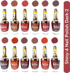 Shiny Dark- 2 Nail Polish Shiny-  4 (Pack of 12, 9.9ML Each)